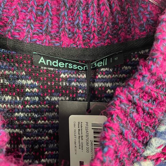 Andersson Bell Wes Wool Blend Knit Mockneck Sweater Vest Size Medium Violet NWT - Picture 7 of 15